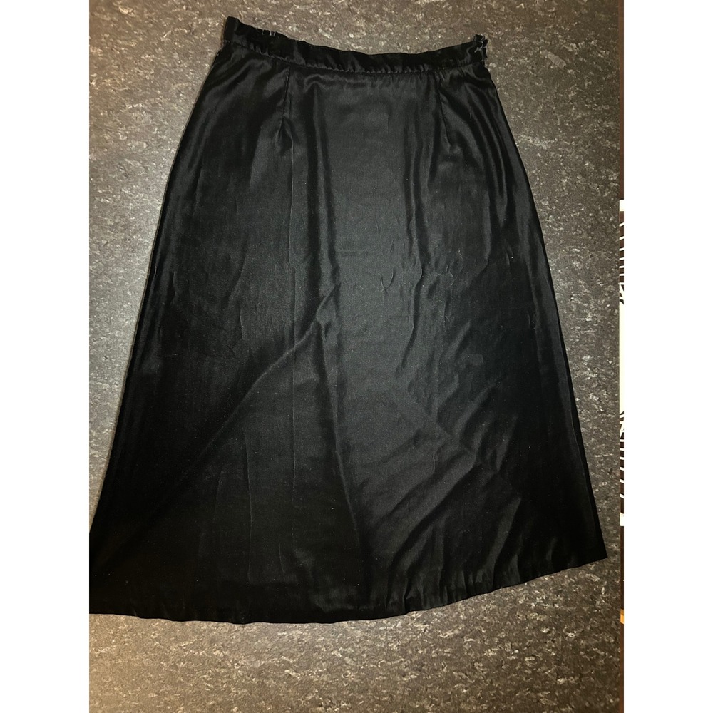 Susan Bristol Black Velvet Maxi Skirt Womens 16 Long A-Line Vintage Evening